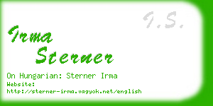 irma sterner business card